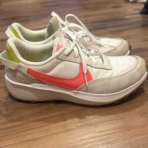 Nike Women's White and Coral Sneakers